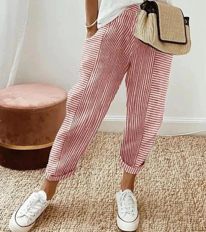 Livio | Pantaloni patchwork a righe