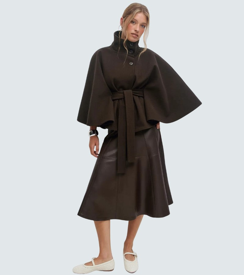 Sarille | Mantella-cappotto con cintura chic in vita