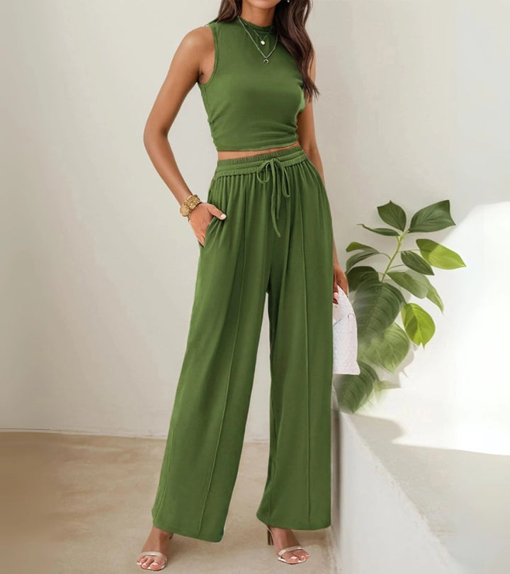 Gloria | Top Aderente & Pantaloni Larghi