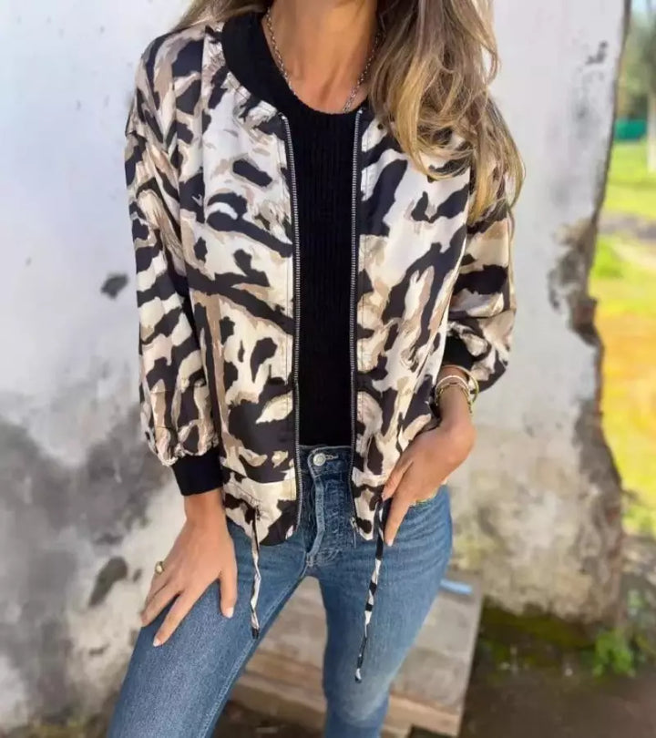 Raffaella | Giacca Zebrata Con Zip