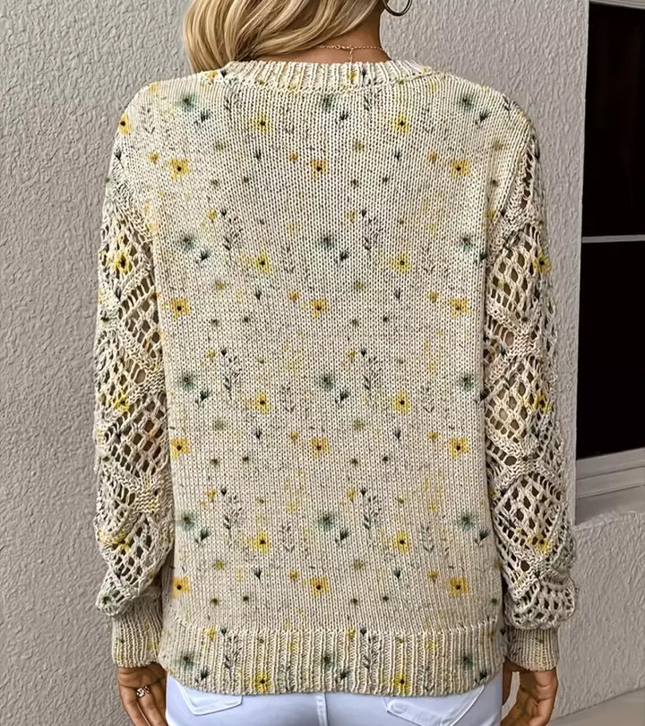 Jacquard | Maglione a Maniche Lunghe traforate