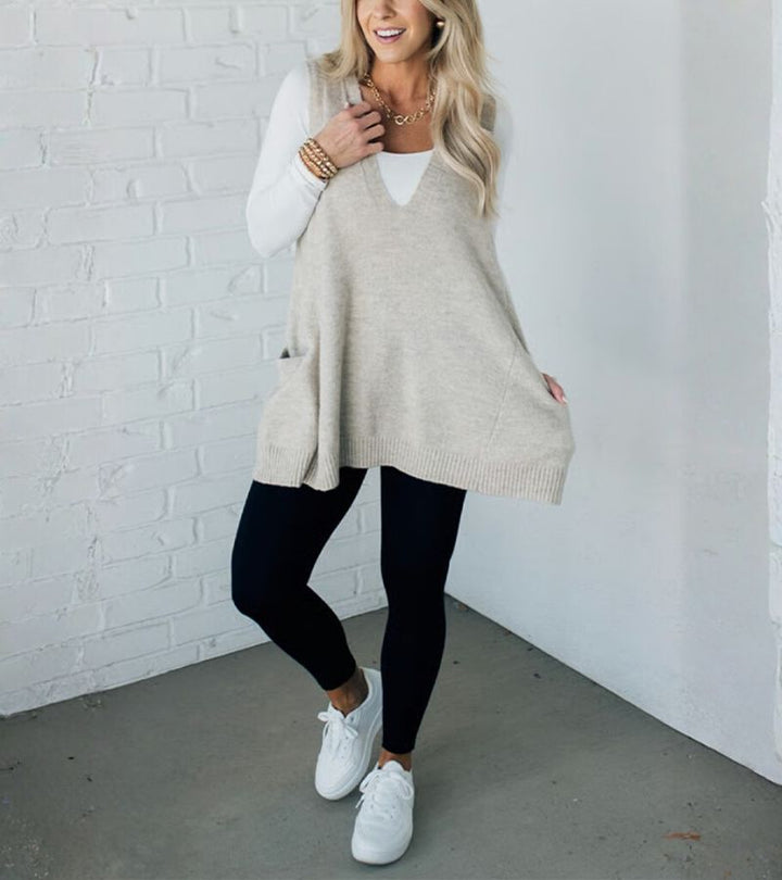 Ola | Gilet in Maglia Con Scollo a V