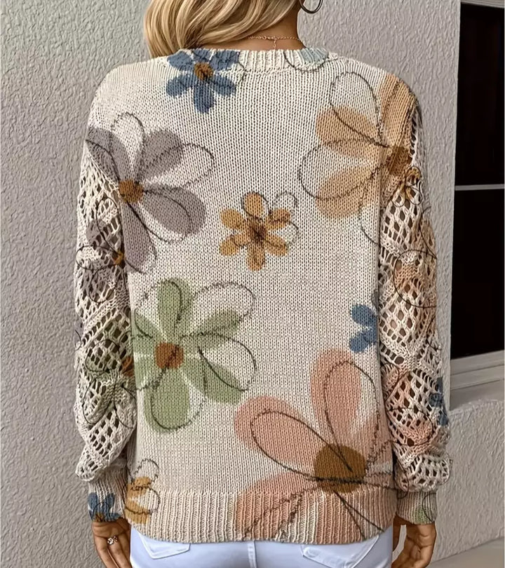 Jacquard | Maglione a Maniche Lunghe traforate