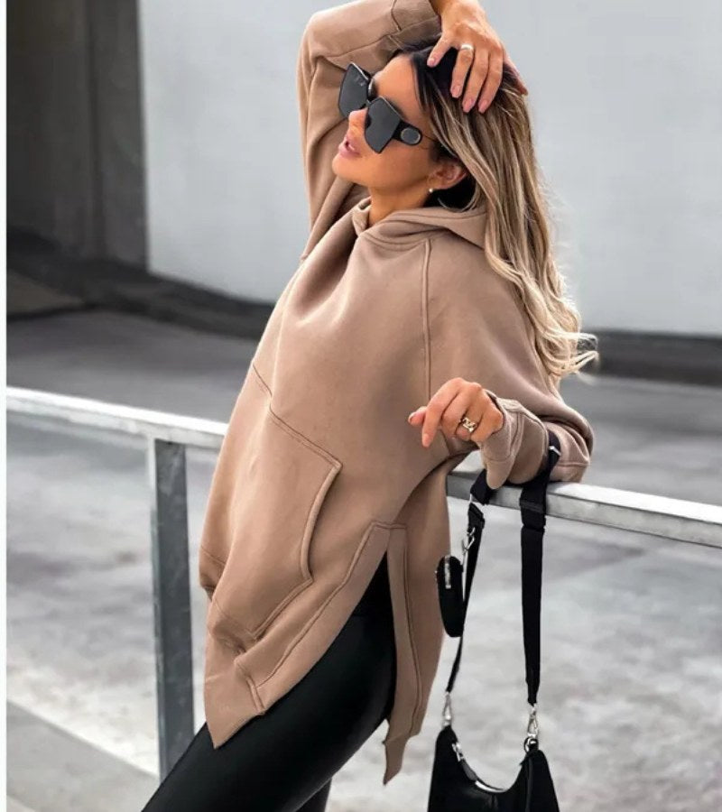 Nîna | Felpa con cappuccio e spacco laterale