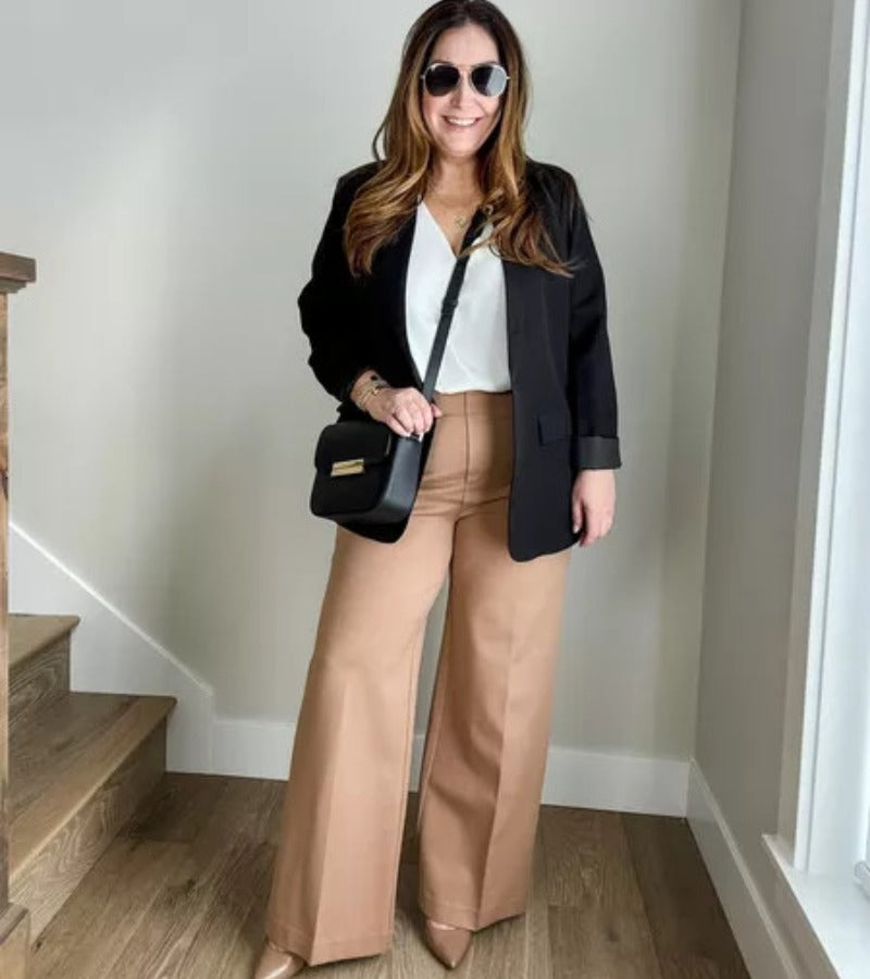 Eléonore | Pantalone a Gamba Larga con Controllo della Pancia