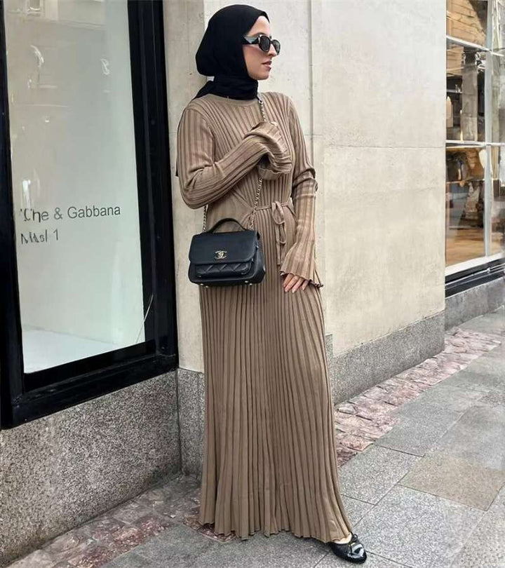 Alice | Abito Lungo a Coste in Cotone