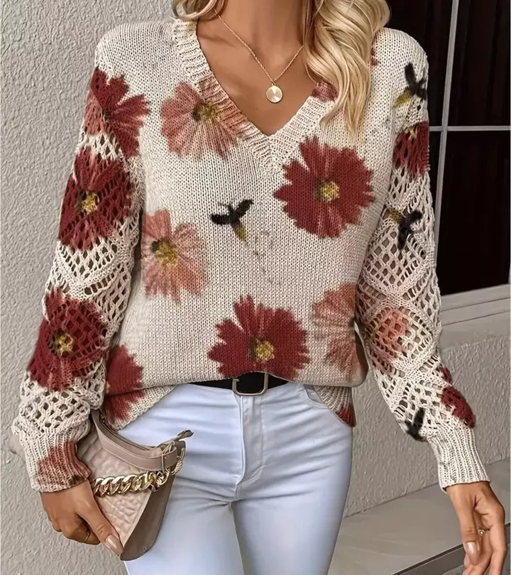 Jacquard | Maglione a Maniche Lunghe traforate