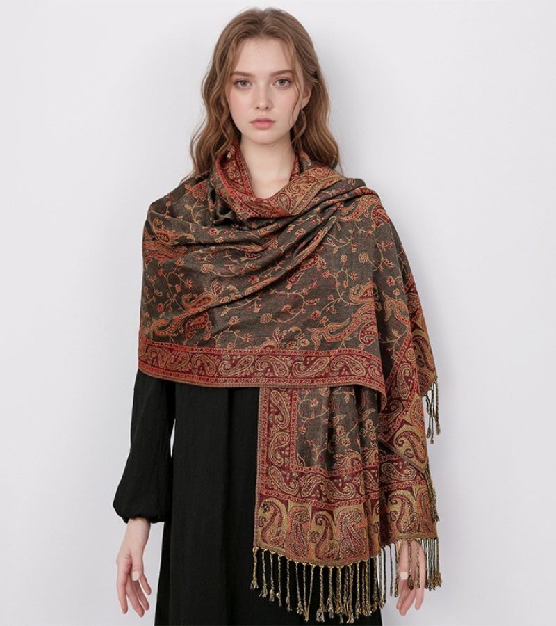 Smeraldo | Stola Lussuosa con Motivi Paisley Raffinati