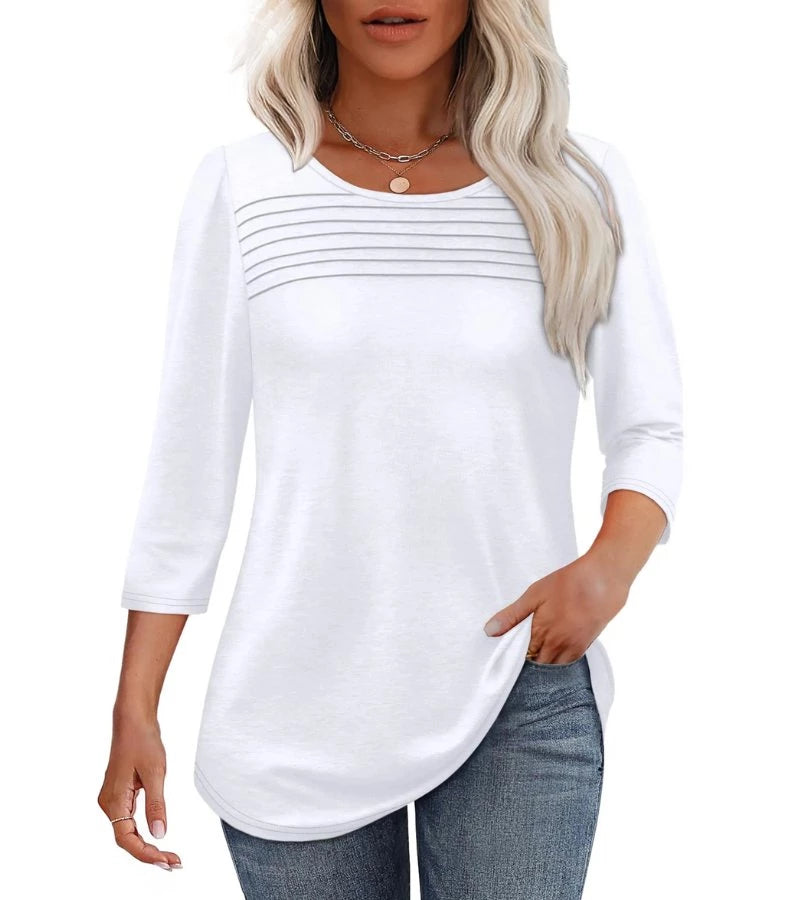 Martina | Top Eleganza a Maniche 3/4 con Pieghe