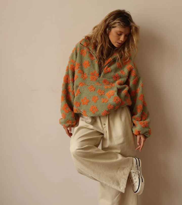 Giada | Pile floreale di tendenza, caldo come un abbraccio