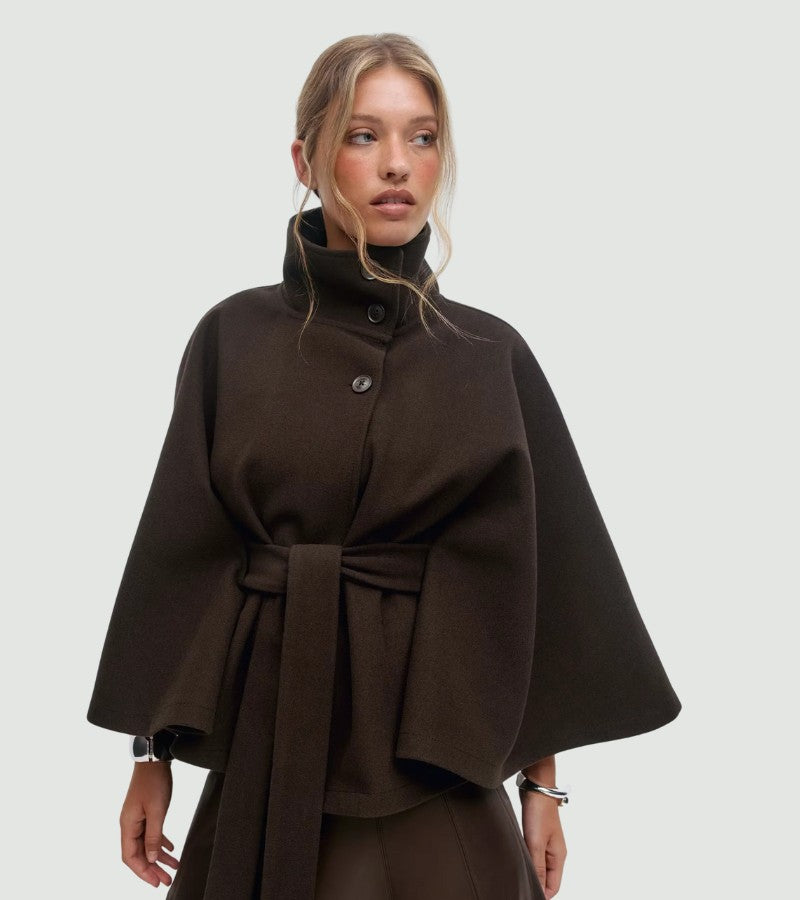 Sarille | Mantella-cappotto con cintura chic in vita