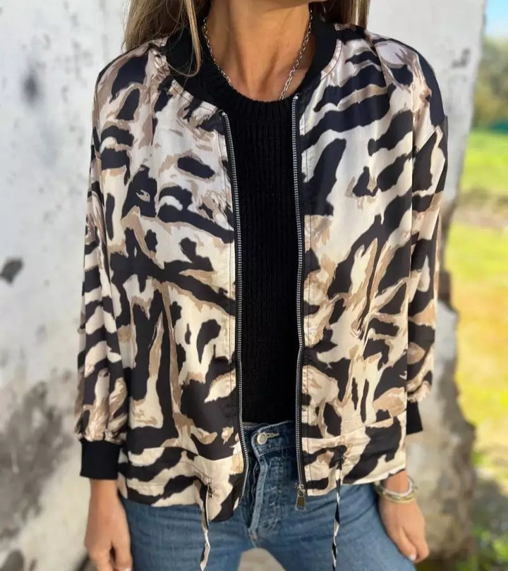 Raffaella | Giacca Zebrata Con Zip