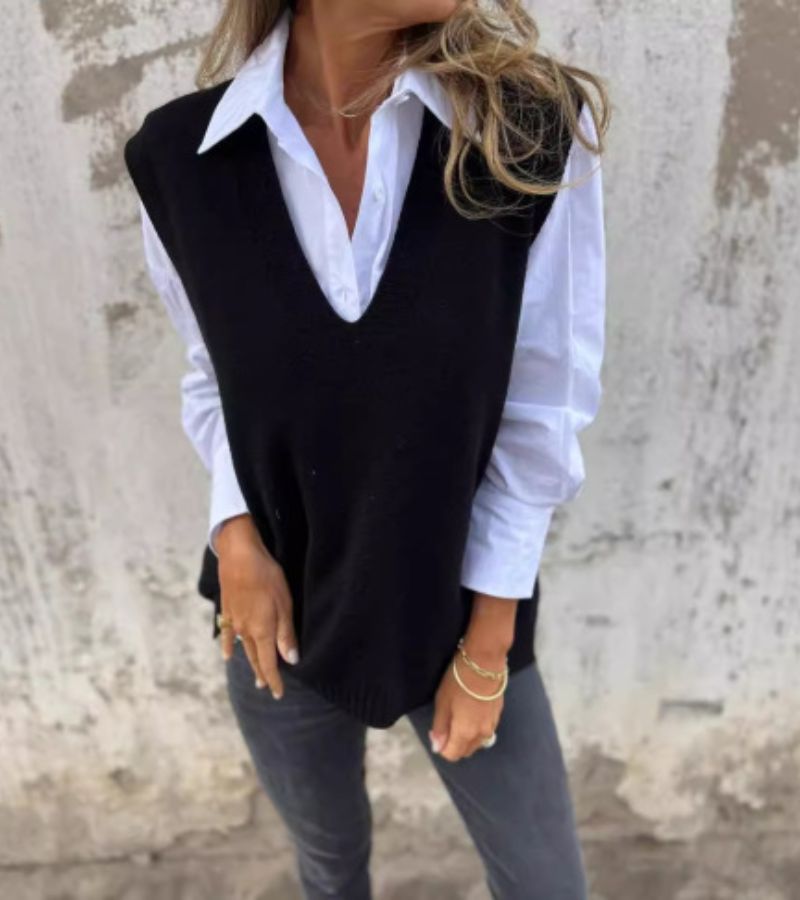 Olga | Gilet in Maglia Con Scollo a V