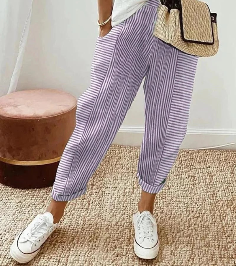 Livio | Pantaloni patchwork a righe