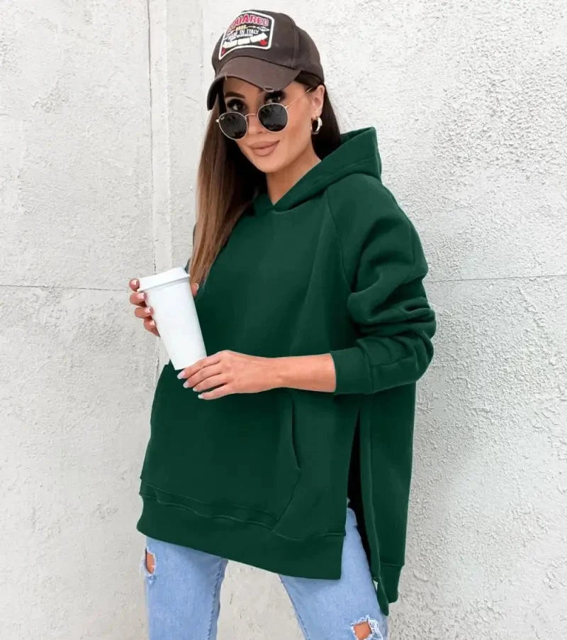 Nîna | Felpa con cappuccio e spacco laterale