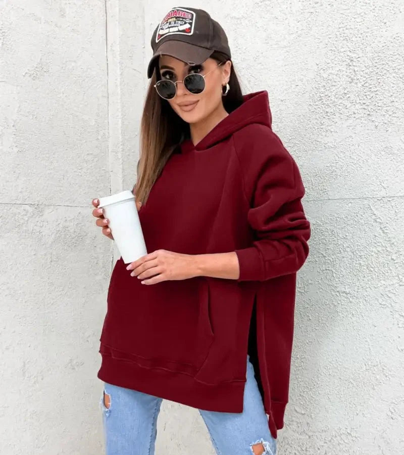 Nîna | Felpa con cappuccio e spacco laterale