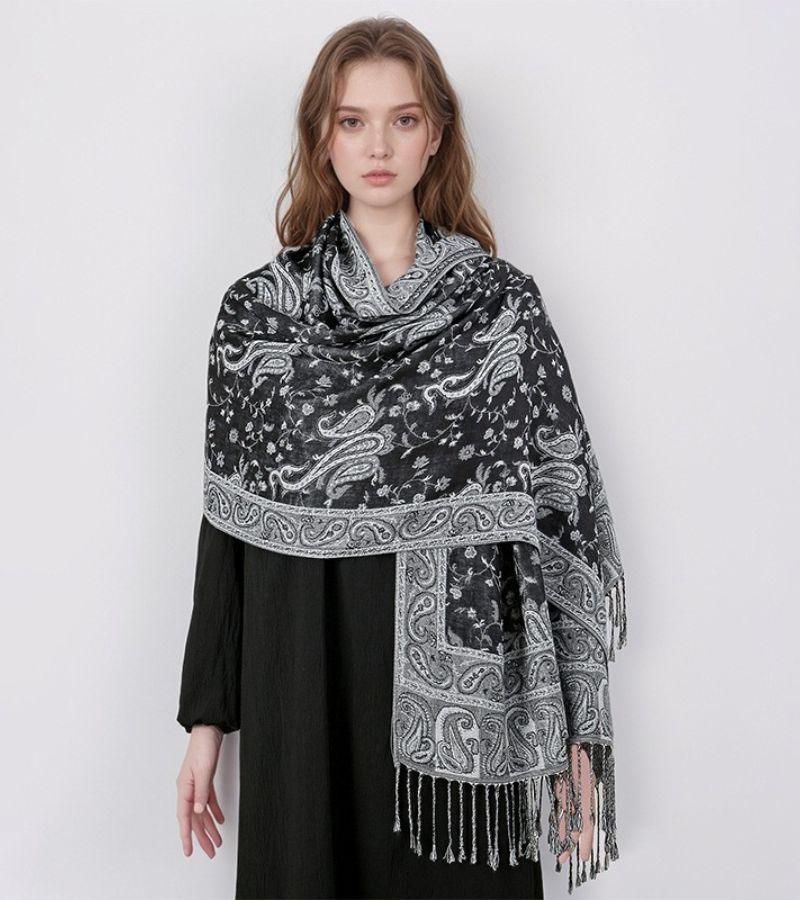 Smeraldo | Stola Lussuosa con Motivi Paisley Raffinati