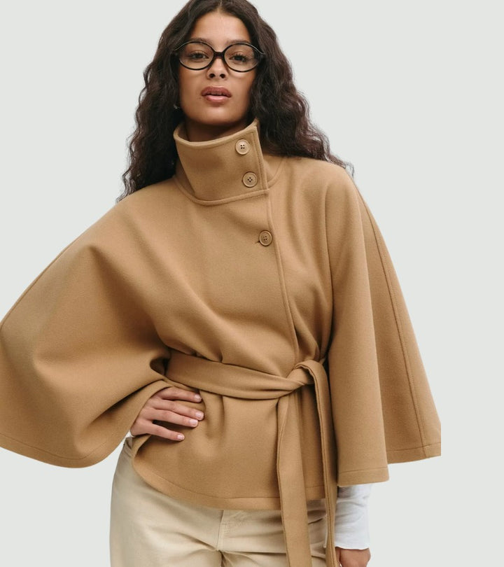 Sarille | Mantella-cappotto con cintura chic in vita