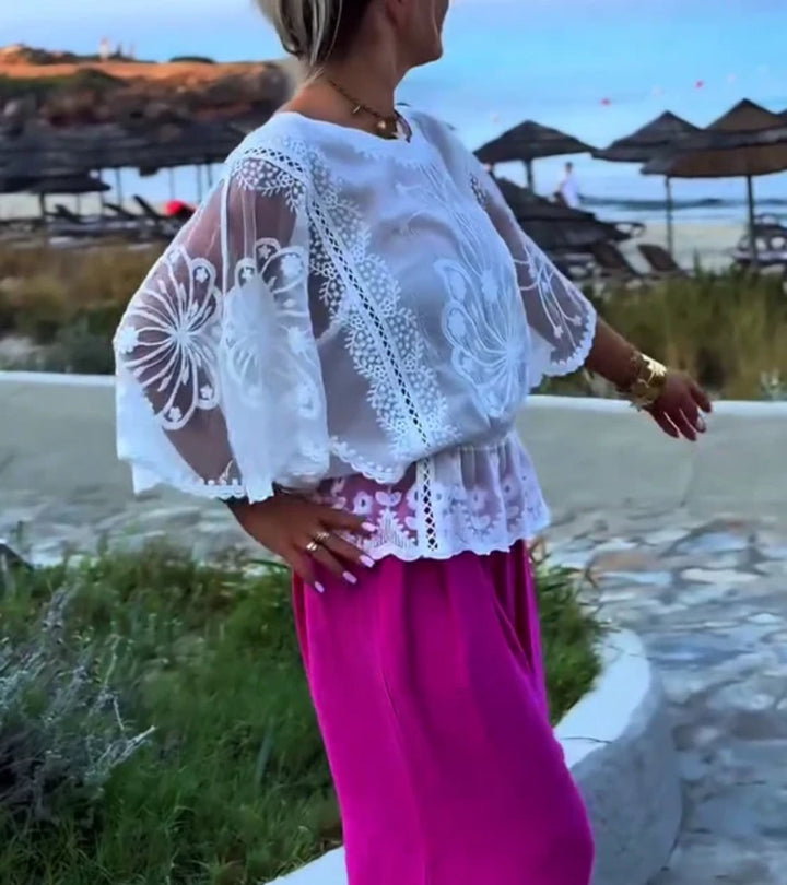 Butterfly | Blusa in pizzo ricamato