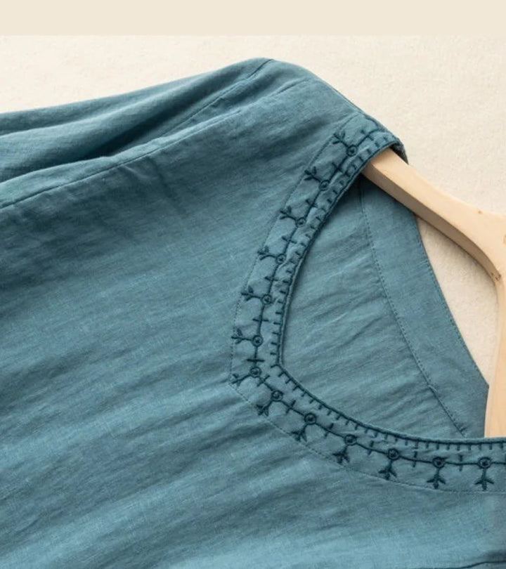 Erika | Blusa in Puro Cotone Ricamato