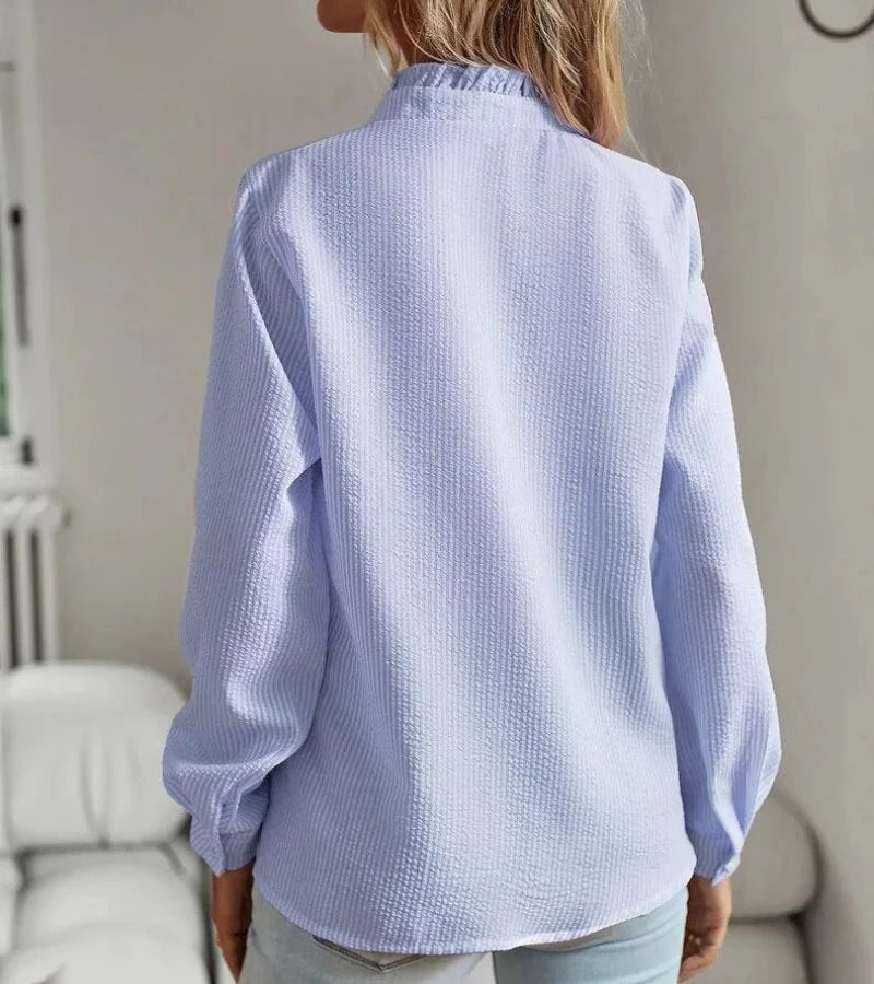 Giorgia | Raffinamento a Righe, Camicia Con Volant