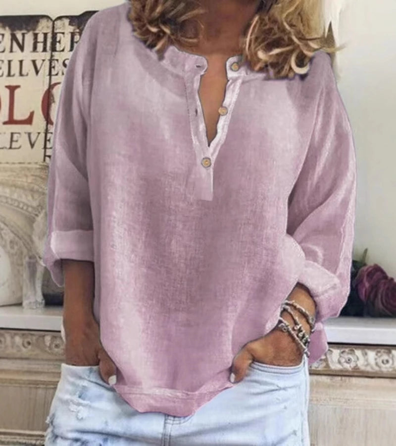 LEDA | camicia traspirante in cotone a maniche lunghe