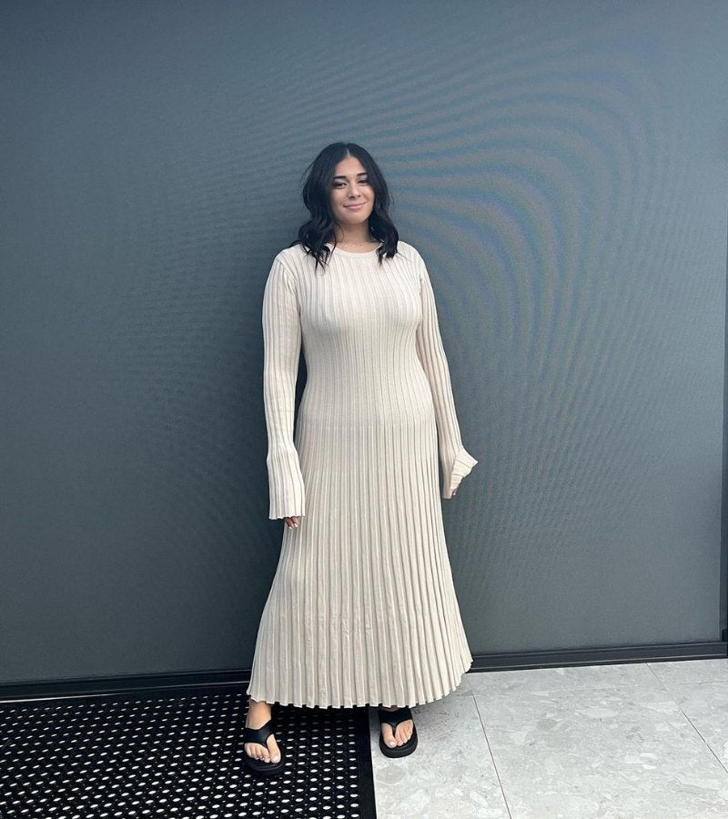 Alice | Abito Lungo a Coste in Cotone