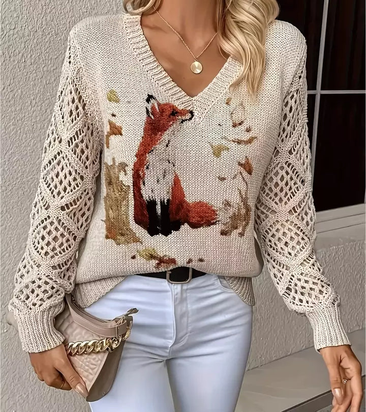 Jacquard | Maglione a Maniche Lunghe traforate