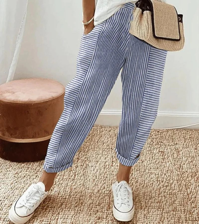 Livio | Pantaloni patchwork a righe