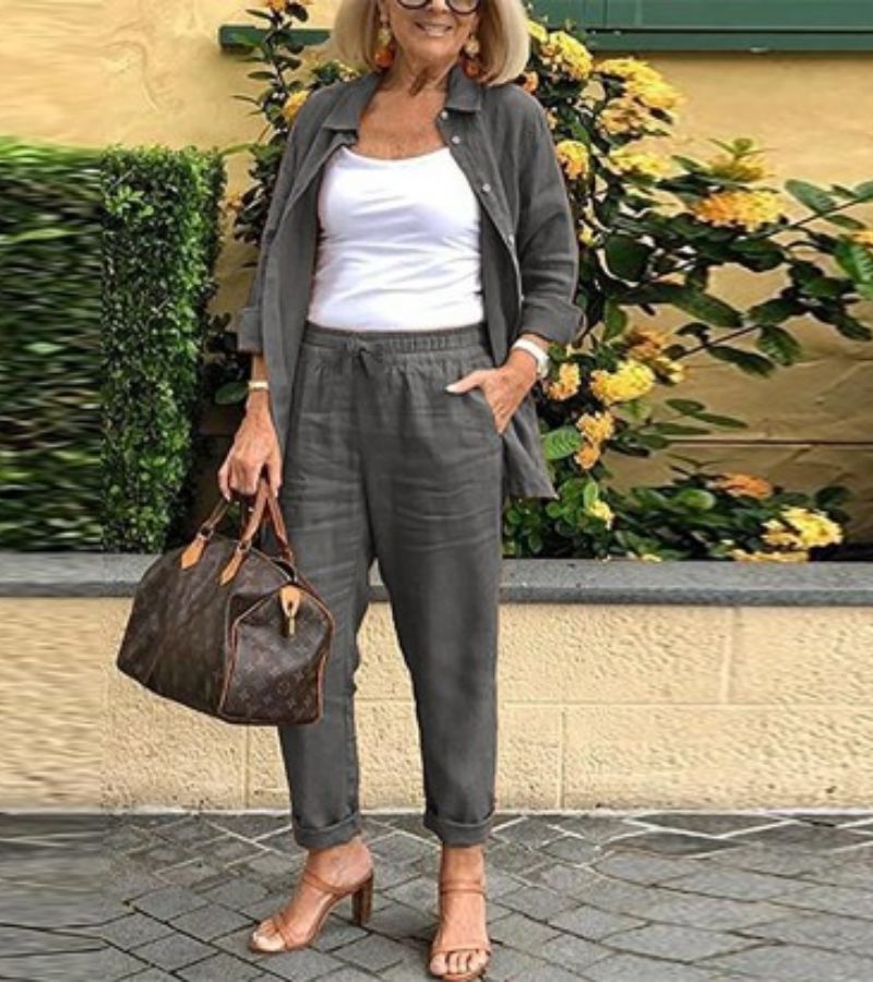 MARTINA | Completo camicia e pantaloni in lino-cotone