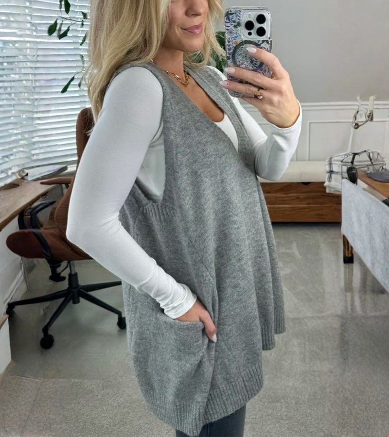 Ola | Gilet in Maglia Con Scollo a V