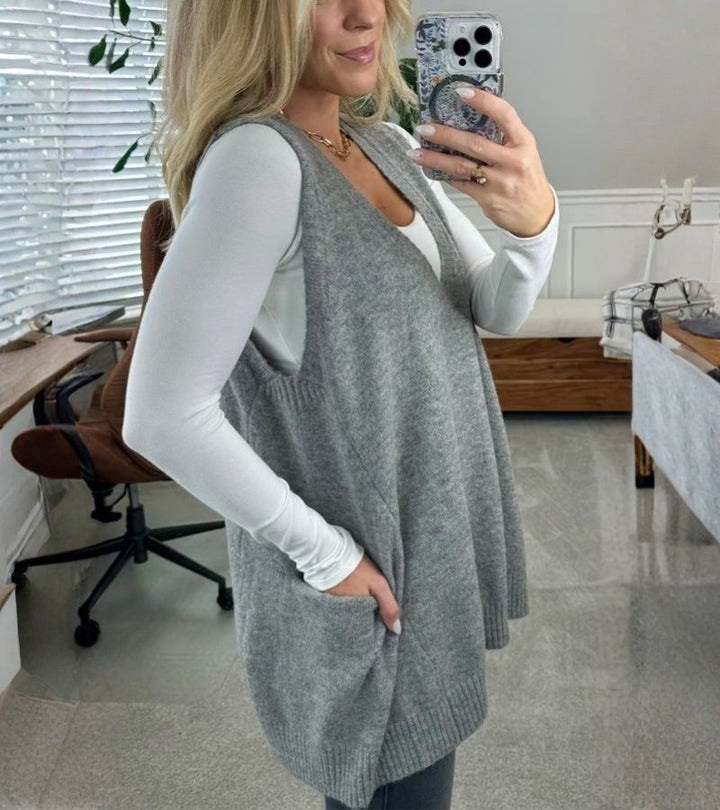 Ola | Gilet in Maglia Con Scollo a V