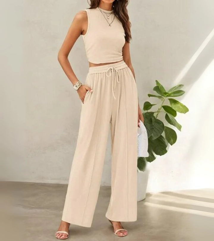 Gloria | Top Aderente & Pantaloni Larghi