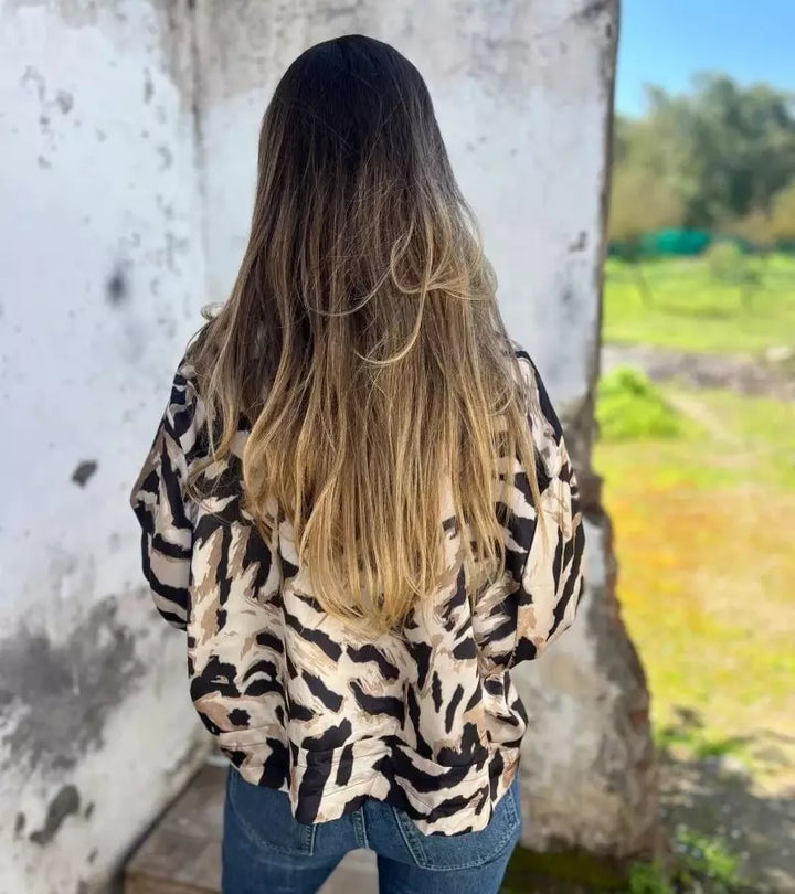 Raffaella | Giacca Zebrata Con Zip