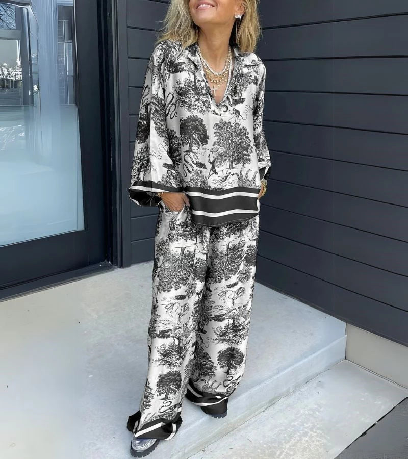 Tocco Bohémien | Completo Casual a Stampa Moderna