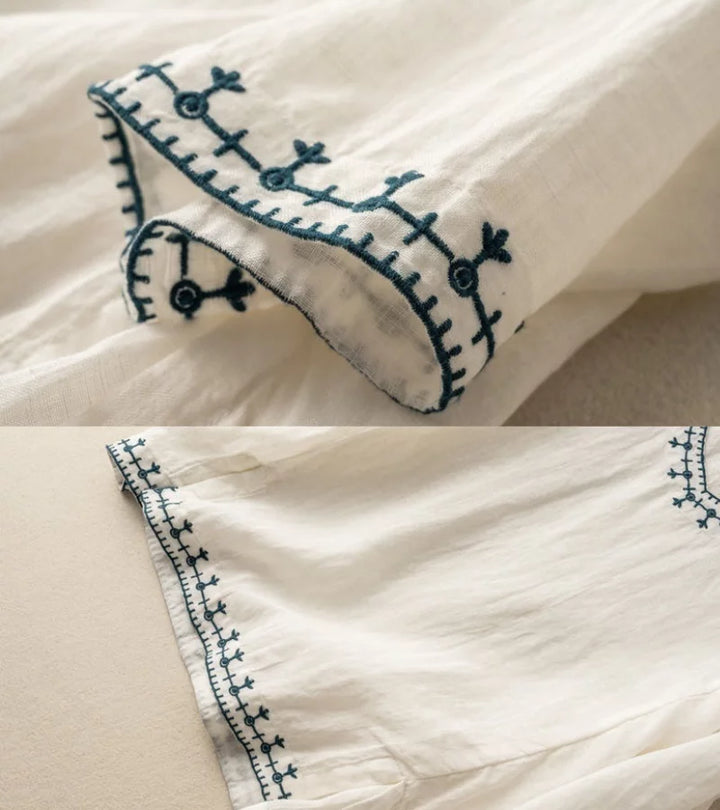 Erika | Blusa in Puro Cotone Ricamato