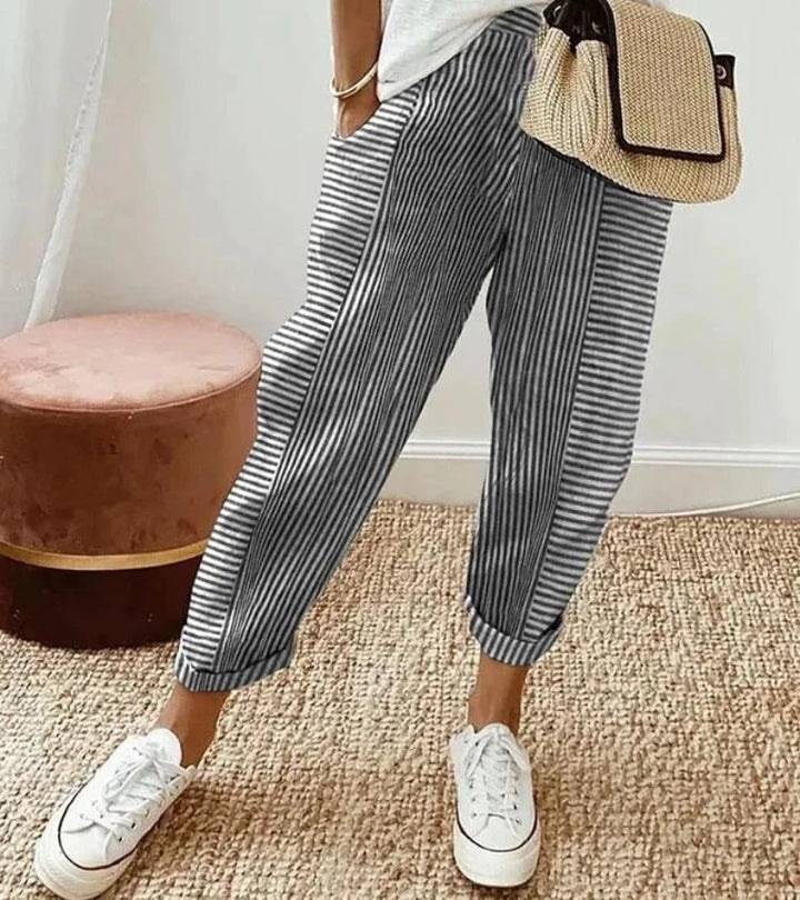 Livio | Pantaloni patchwork a righe