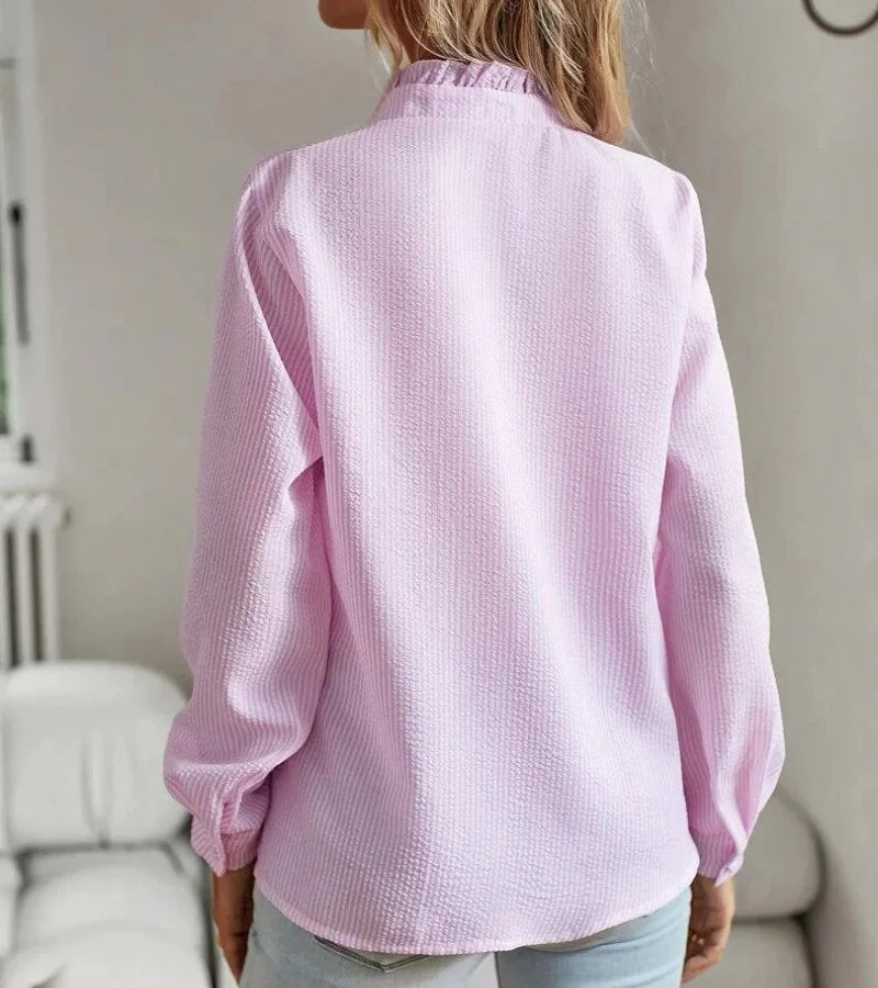 Giorgia | Raffinamento a Righe, Camicia Con Volant