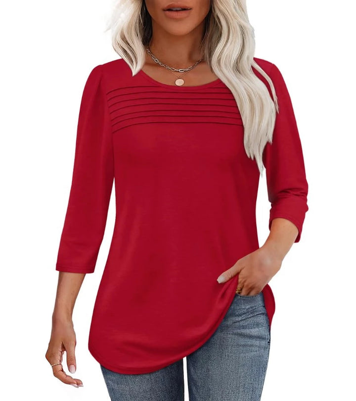 Martina | Top Eleganza a Maniche 3/4 con Pieghe