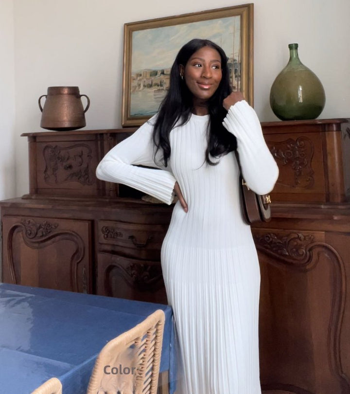 Alice | Abito Lungo a Coste in Cotone