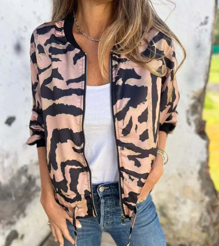 Raffaella | Giacca Zebrata Con Zip