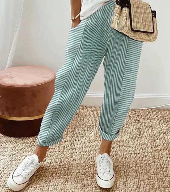 Livio | Pantaloni patchwork a righe