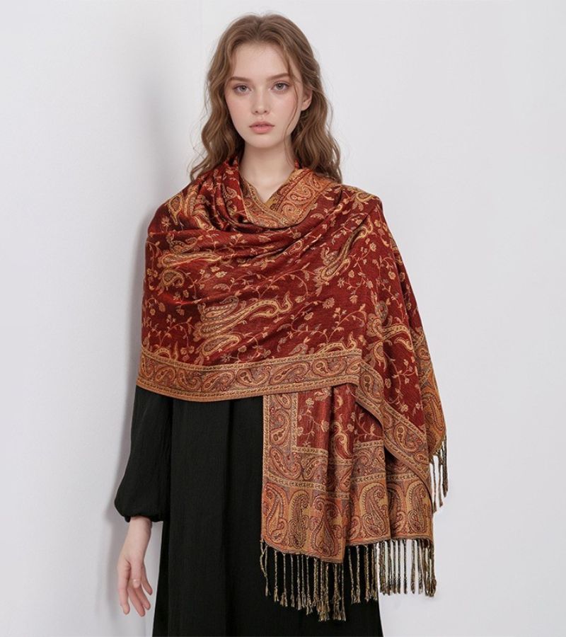 Smeraldo | Stola Lussuosa con Motivi Paisley Raffinati