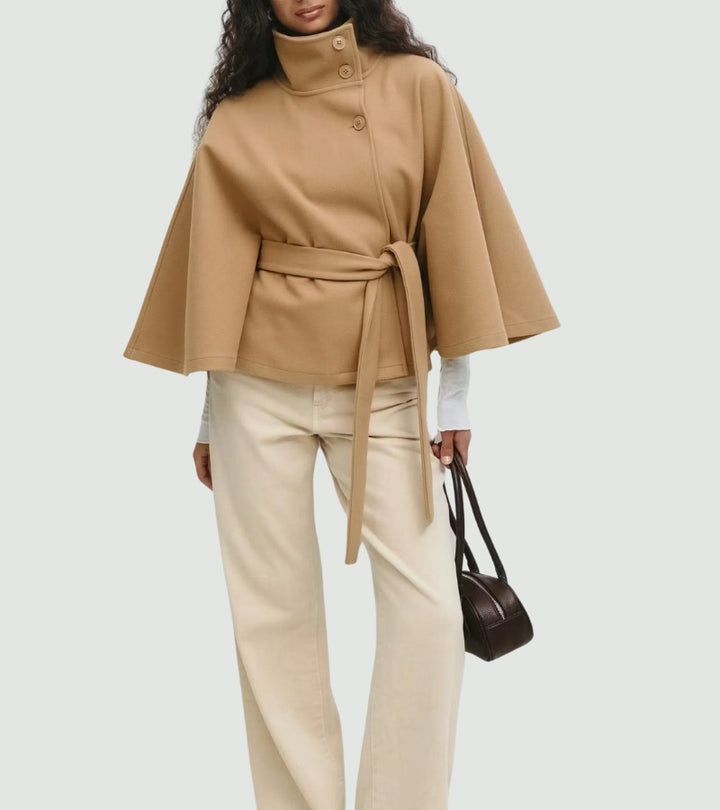 Sarille | Mantella-cappotto con cintura chic in vita
