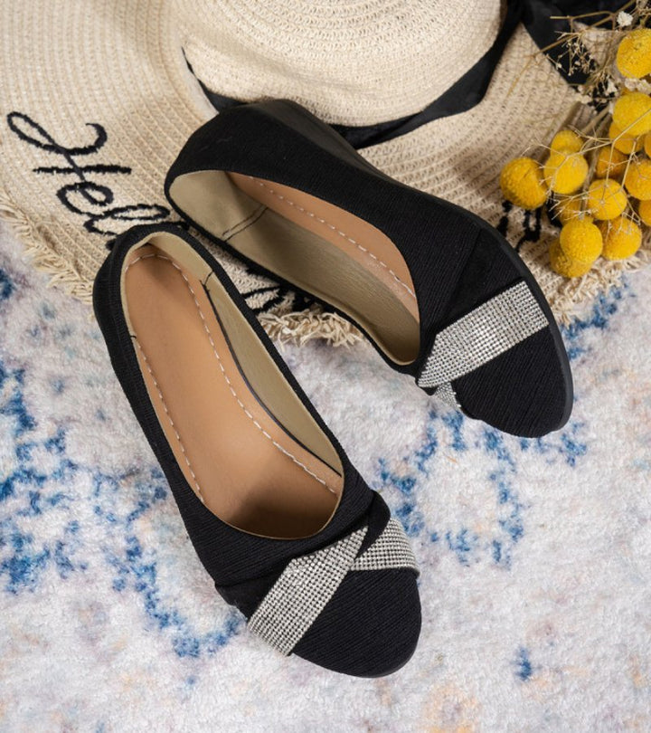 Marzia | scarpe ortopediche con zeppa leggera e strass