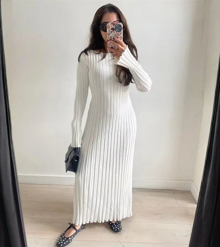 Alice | Abito Lungo a Coste in Cotone