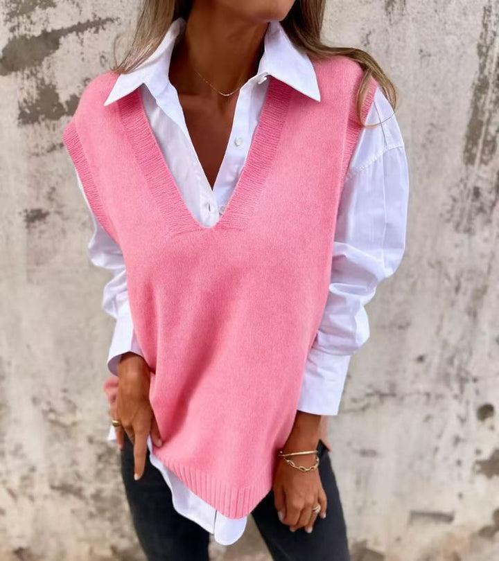 Olga | Gilet in Maglia Con Scollo a V