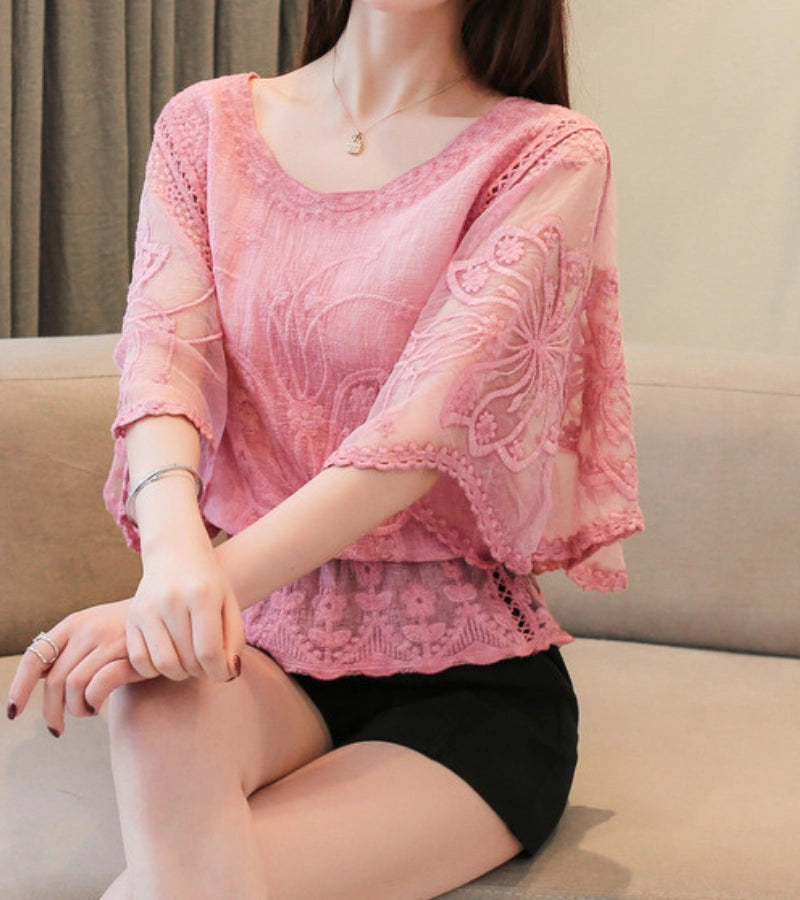 Butterfly | Blusa in pizzo ricamato