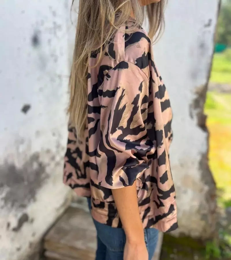 Raffaella | Giacca Zebrata Con Zip