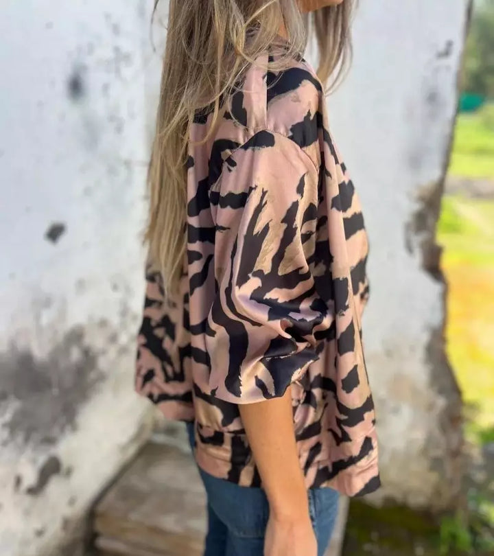 Raffaella | Giacca Zebrata Con Zip